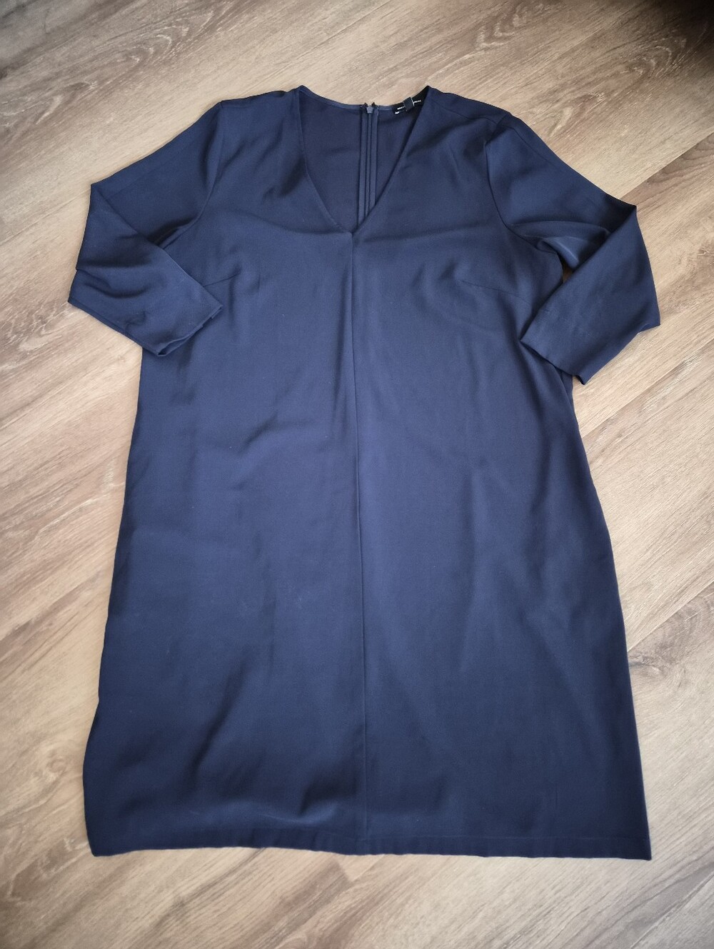 Universal Standard Navy V-Neck Long Sleeve Shift Dress Small 14